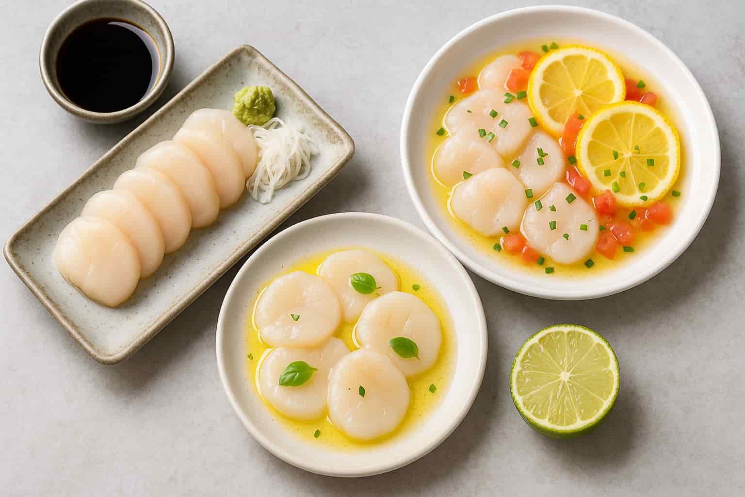 raw scallops dishes