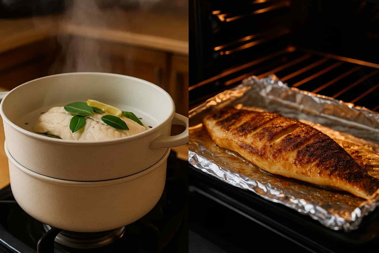 steamed vs baked seafood